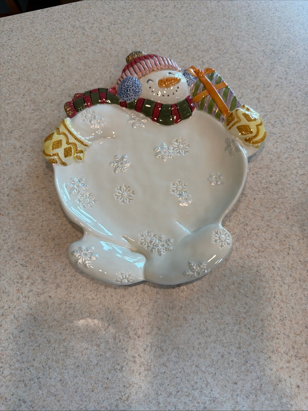 Festive Snowman Ceramic Serving Dish - Multicolor by Fritz and Floyd